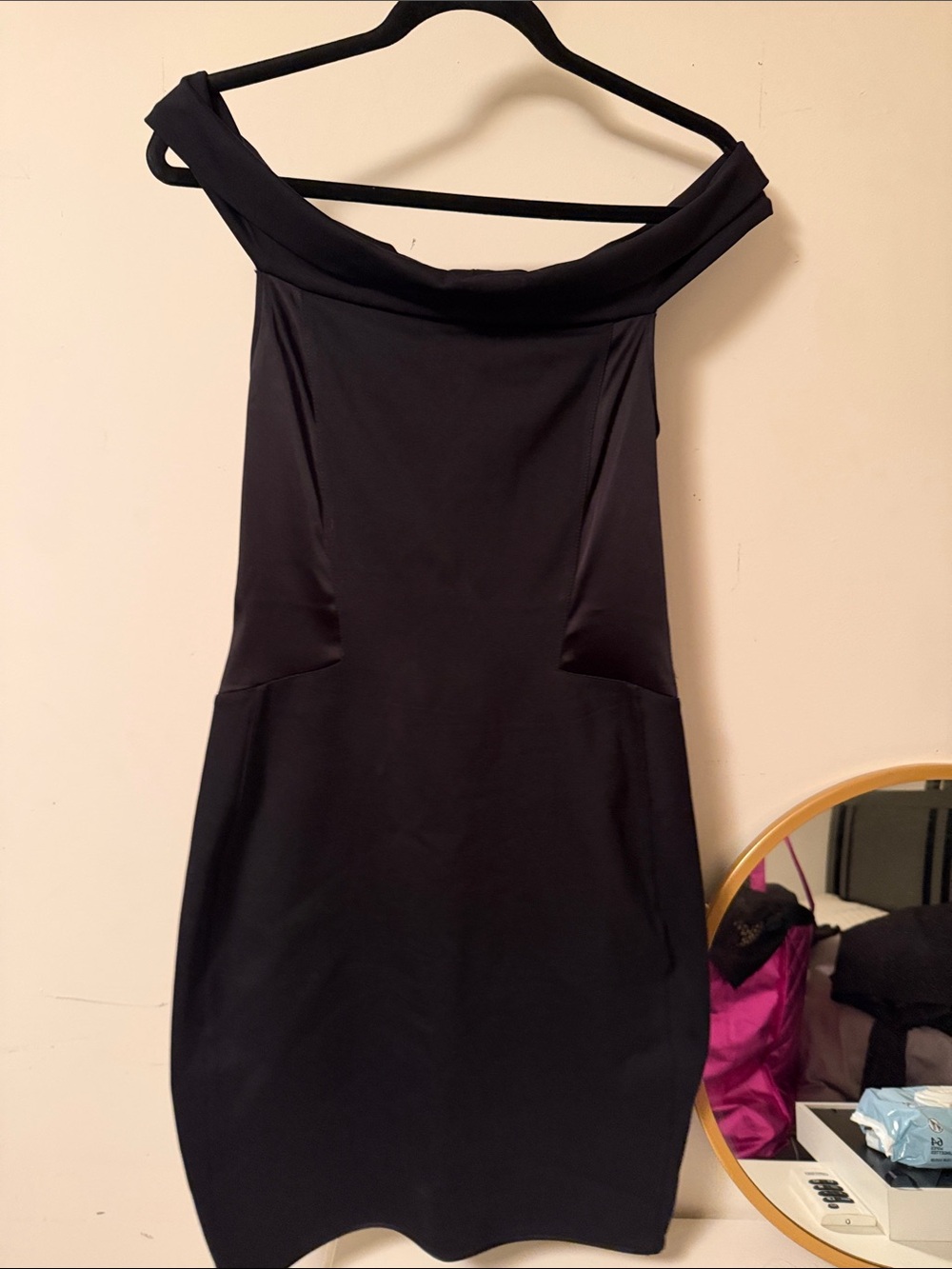 Halston Heritage Black One-Shoulder Cocktail Dress